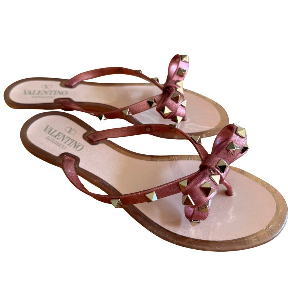 Valentino Rockstud Accents Rubber Slides